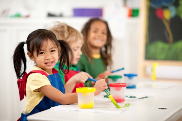 Preschool children doing activities.